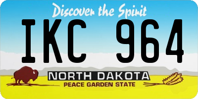 ND license plate IKC964