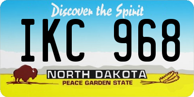 ND license plate IKC968