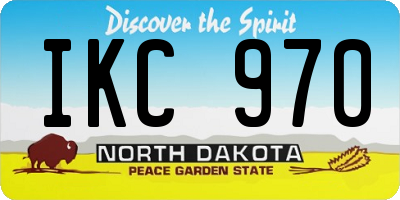 ND license plate IKC970