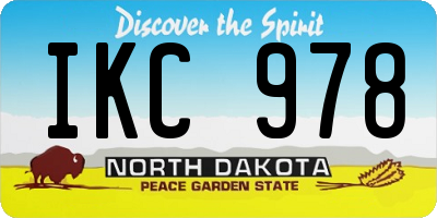 ND license plate IKC978