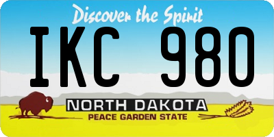 ND license plate IKC980