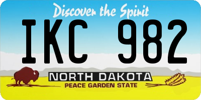 ND license plate IKC982