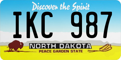 ND license plate IKC987