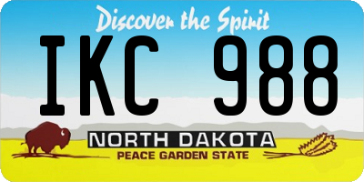 ND license plate IKC988