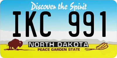 ND license plate IKC991