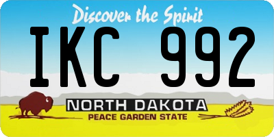 ND license plate IKC992