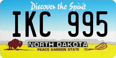 ND license plate IKC995