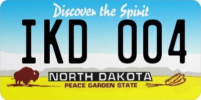 ND license plate IKD004