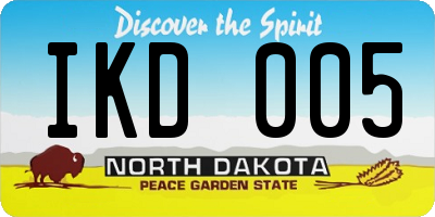 ND license plate IKD005