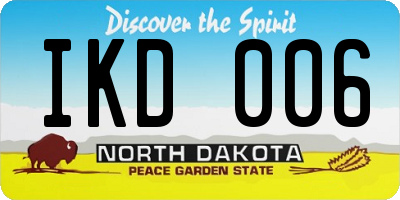ND license plate IKD006