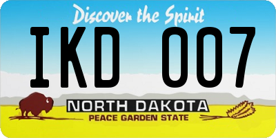 ND license plate IKD007