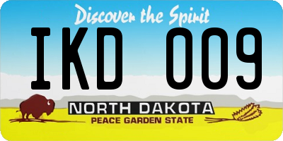 ND license plate IKD009