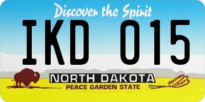 ND license plate IKD015