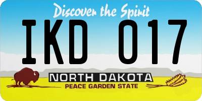 ND license plate IKD017