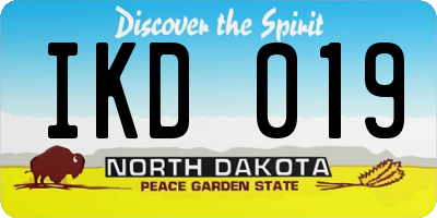 ND license plate IKD019
