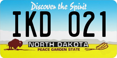 ND license plate IKD021