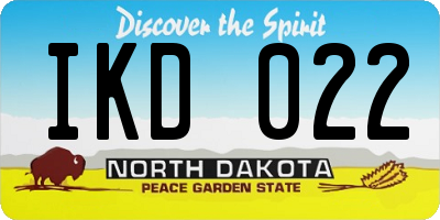 ND license plate IKD022