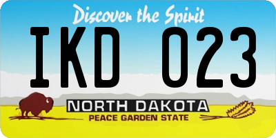 ND license plate IKD023