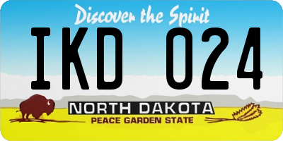 ND license plate IKD024