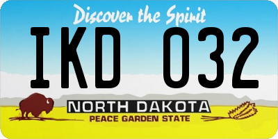 ND license plate IKD032