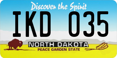 ND license plate IKD035
