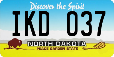 ND license plate IKD037