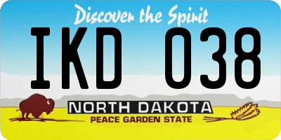 ND license plate IKD038