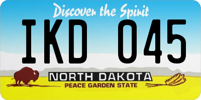 ND license plate IKD045