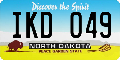 ND license plate IKD049