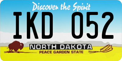 ND license plate IKD052