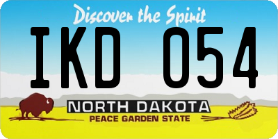 ND license plate IKD054