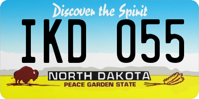ND license plate IKD055