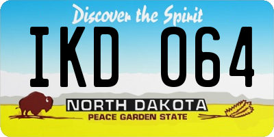 ND license plate IKD064