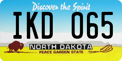 ND license plate IKD065