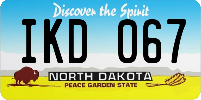 ND license plate IKD067