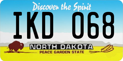 ND license plate IKD068