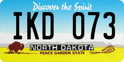 ND license plate IKD073