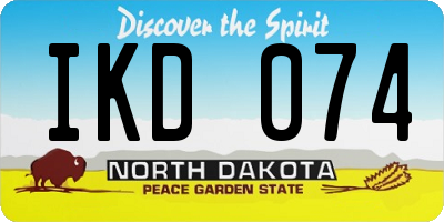 ND license plate IKD074