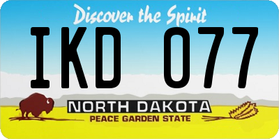 ND license plate IKD077