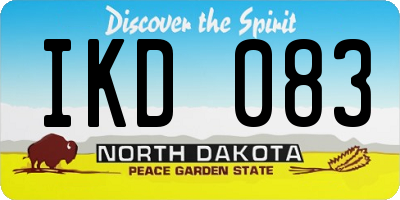 ND license plate IKD083