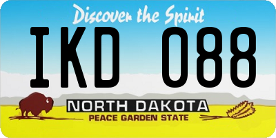 ND license plate IKD088