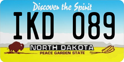 ND license plate IKD089