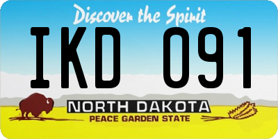 ND license plate IKD091