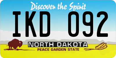 ND license plate IKD092