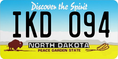 ND license plate IKD094