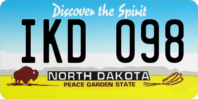 ND license plate IKD098