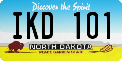 ND license plate IKD101