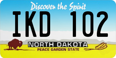 ND license plate IKD102
