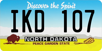 ND license plate IKD107