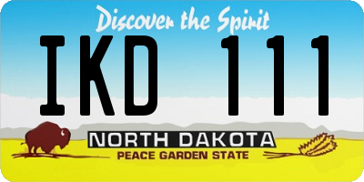 ND license plate IKD111